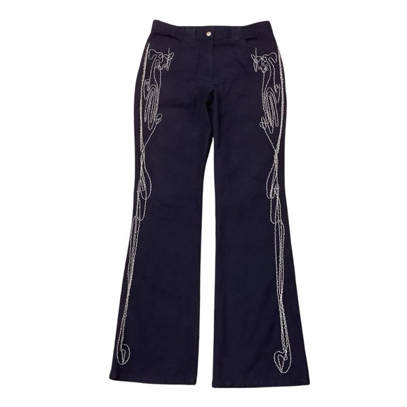 SPANNER Pants - SPANNER SPORT BLUE EMBROIDERED COTTON BLEND DRESS PANTS/ Size 6